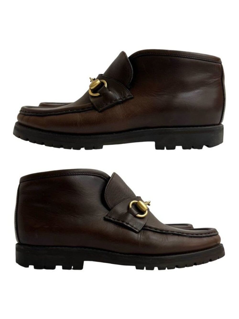 Gucci Horsebit Hardware Leather Short Boots Shoes 35 Size Brown - Picture 4 of 7